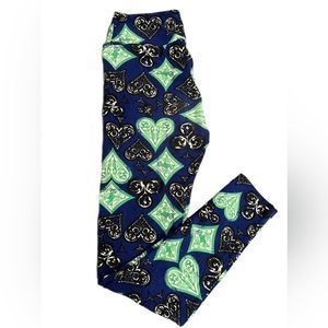 LuLaRoe OS Diamond Hearts Leggings (one size)